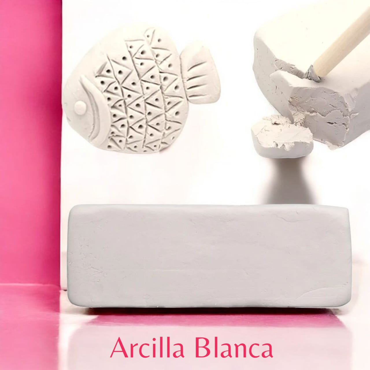 Arcilla Blanca Para Moldear Secado Al Aire 500gr Color Blanco